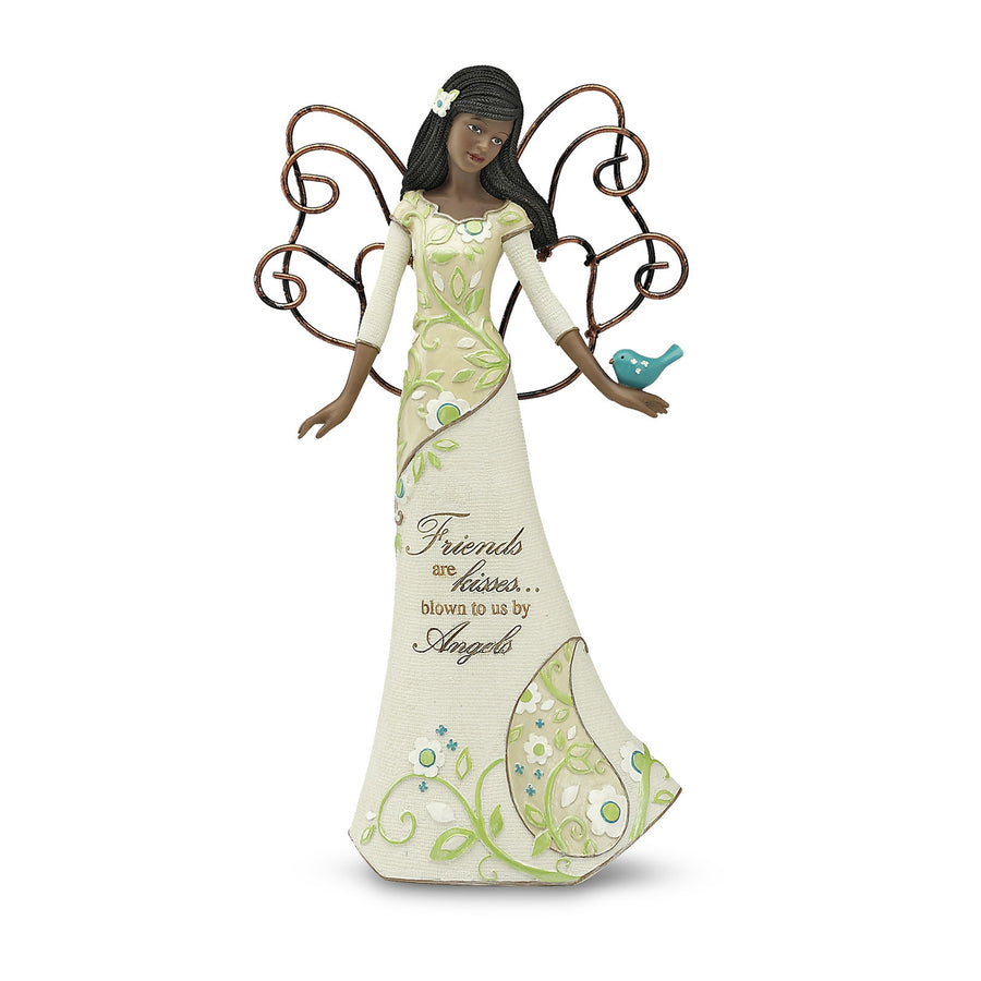 African American Friends Angel Holding Bird (Perfect Paisley Collection)