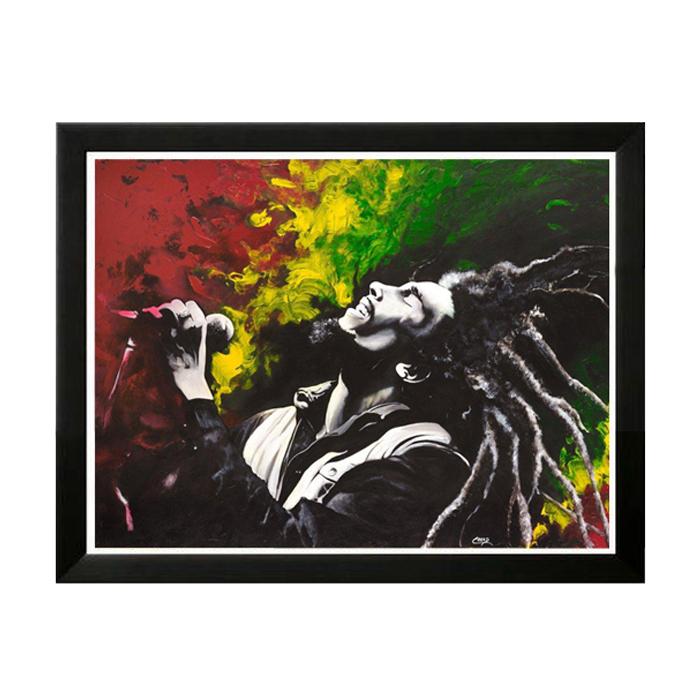 Bob Marley-Art-Cecil Reed-11x14 inches-Black Frame-The Black Art Depot