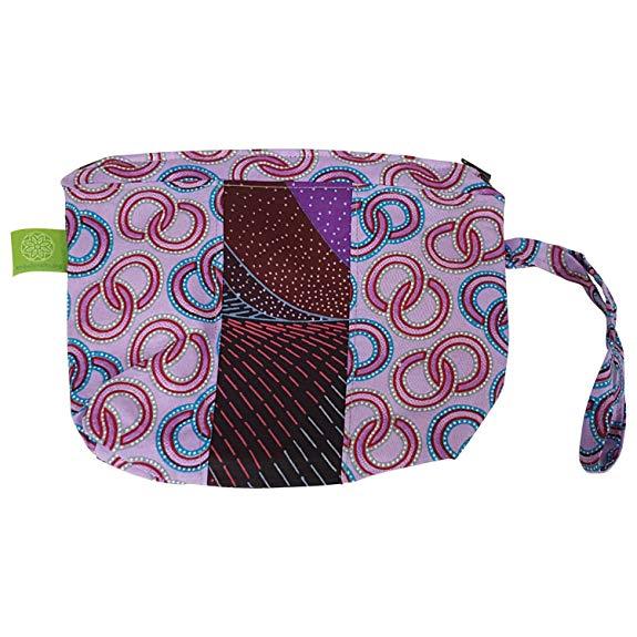 Nhlangano: Authentic African Fabric Cosmetic/Make-Up Bag/Wristlet by Timbali Crafts