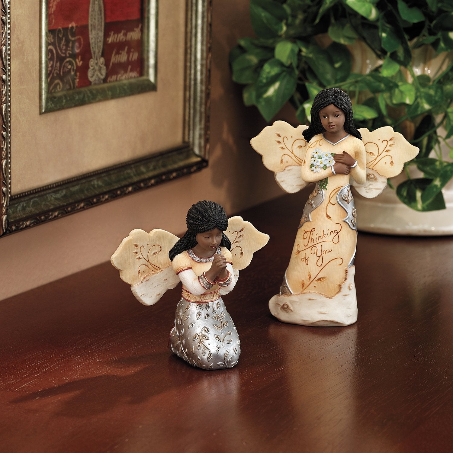 2 of 3: In Faith Angel: African American Figurine by Pavilion Gifts