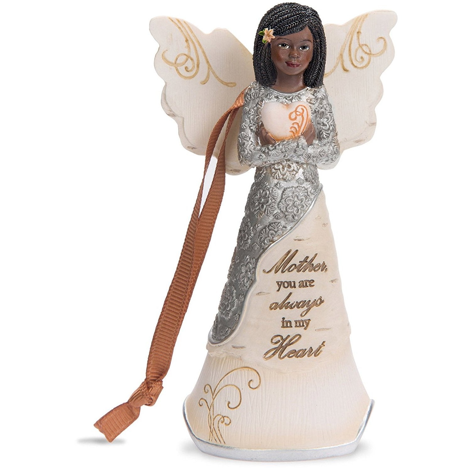 2 of 3: Mother You Are Always In My Heart: African American Angel Ornament (Ebony Elements Collection)