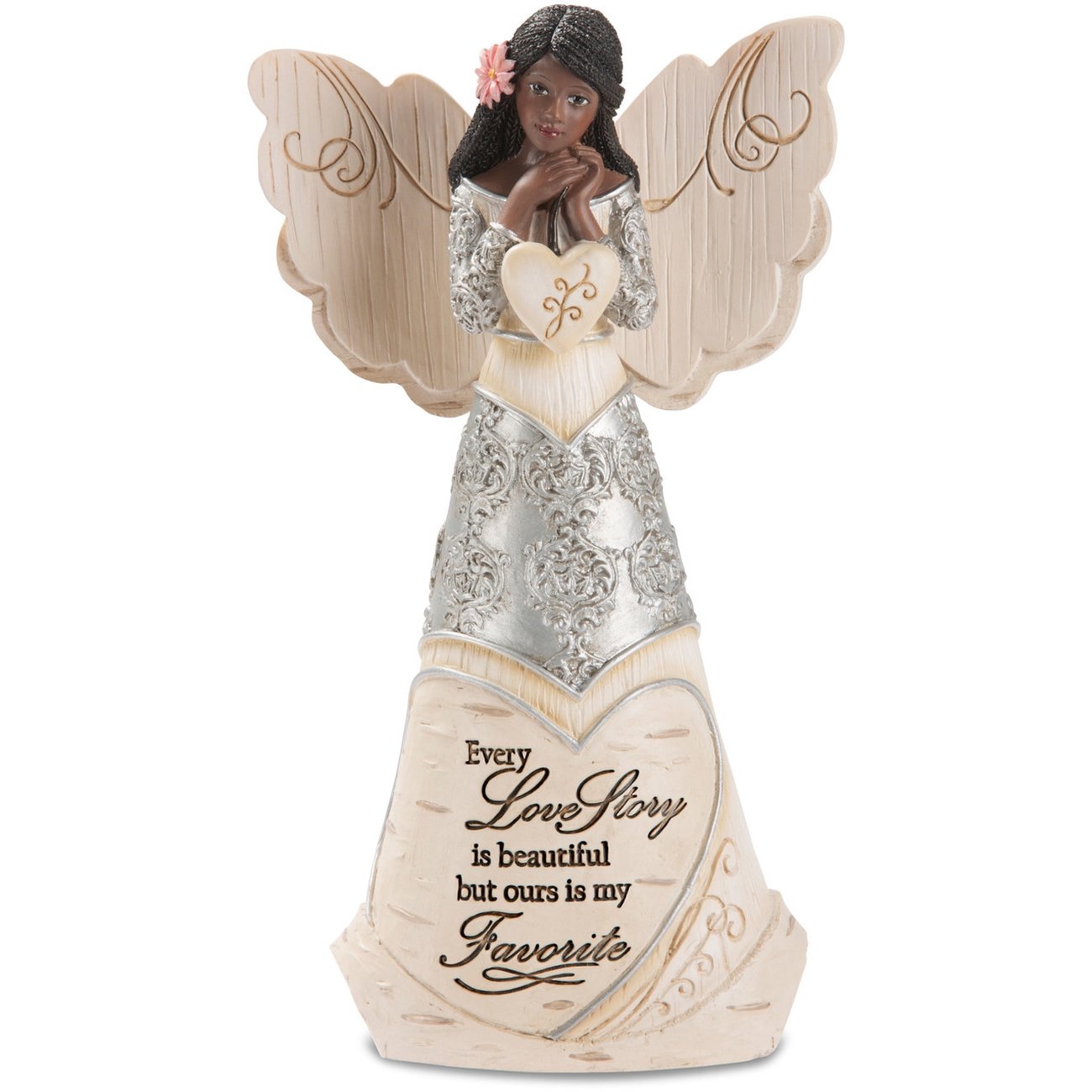1 of 5: Love Story: African American Angel Figurine (Ebony Elements Collection)