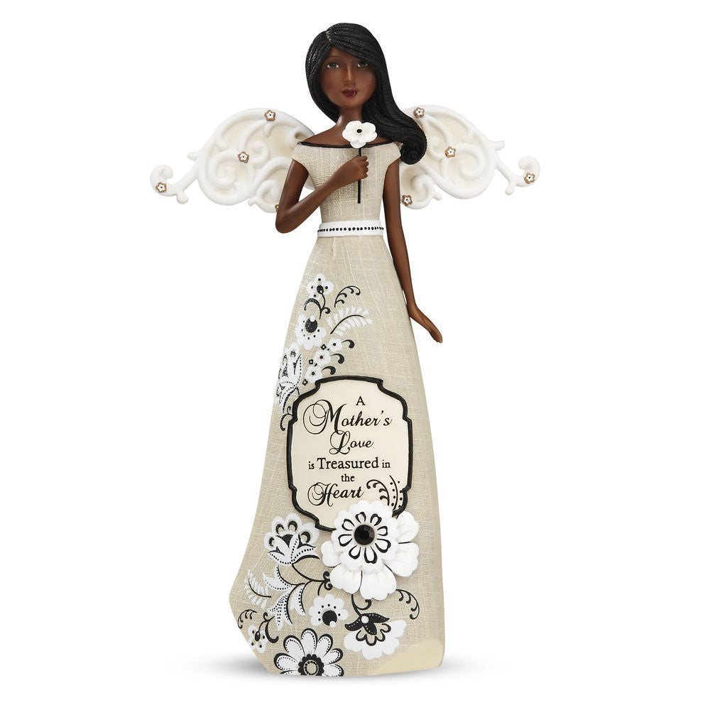 African American Mother Angel Figurine: Modeles Collection by Pavilion Gifts