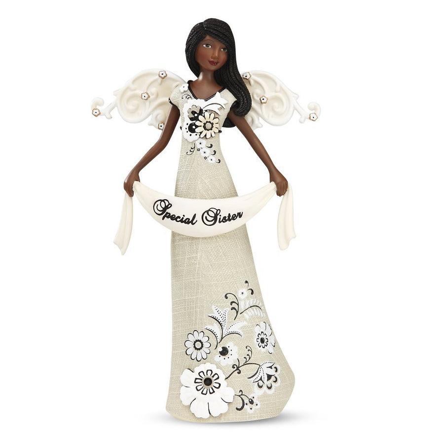 African American Sister Angel Figurine: Modeles Collection by Pavilion Gifts