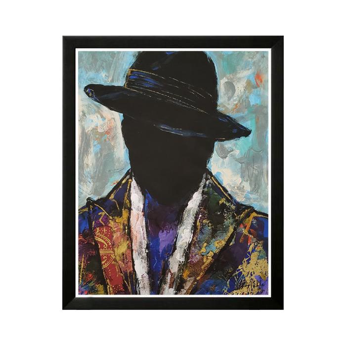 The Man in the Hat by Andrew Nichols (Black Frame)