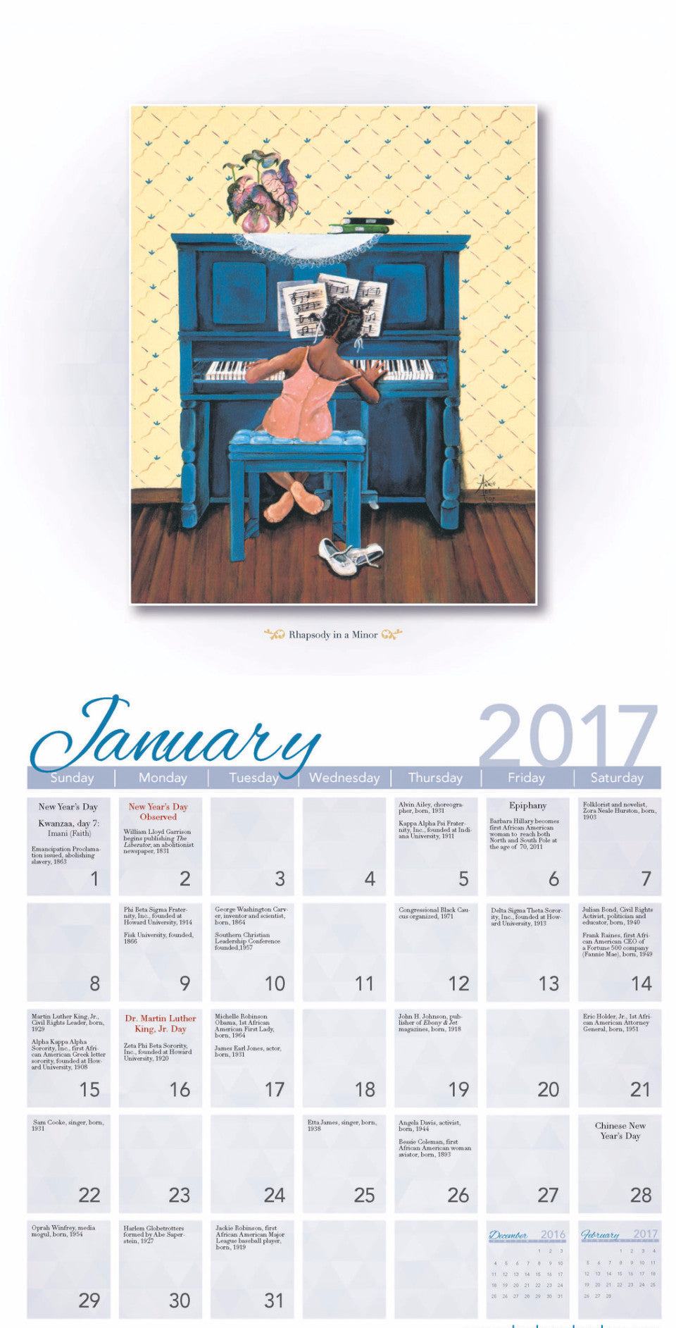 The Art of Annie Lee: 2017 African American Wall Calendar (Inside)