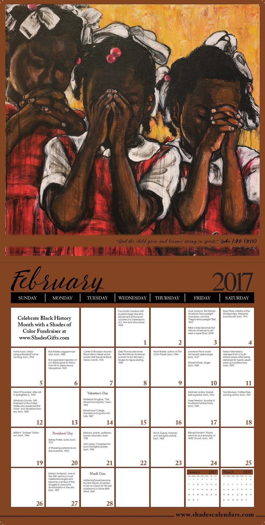 Powered by Praise: 2017 African American Wall Calendar (Interior)