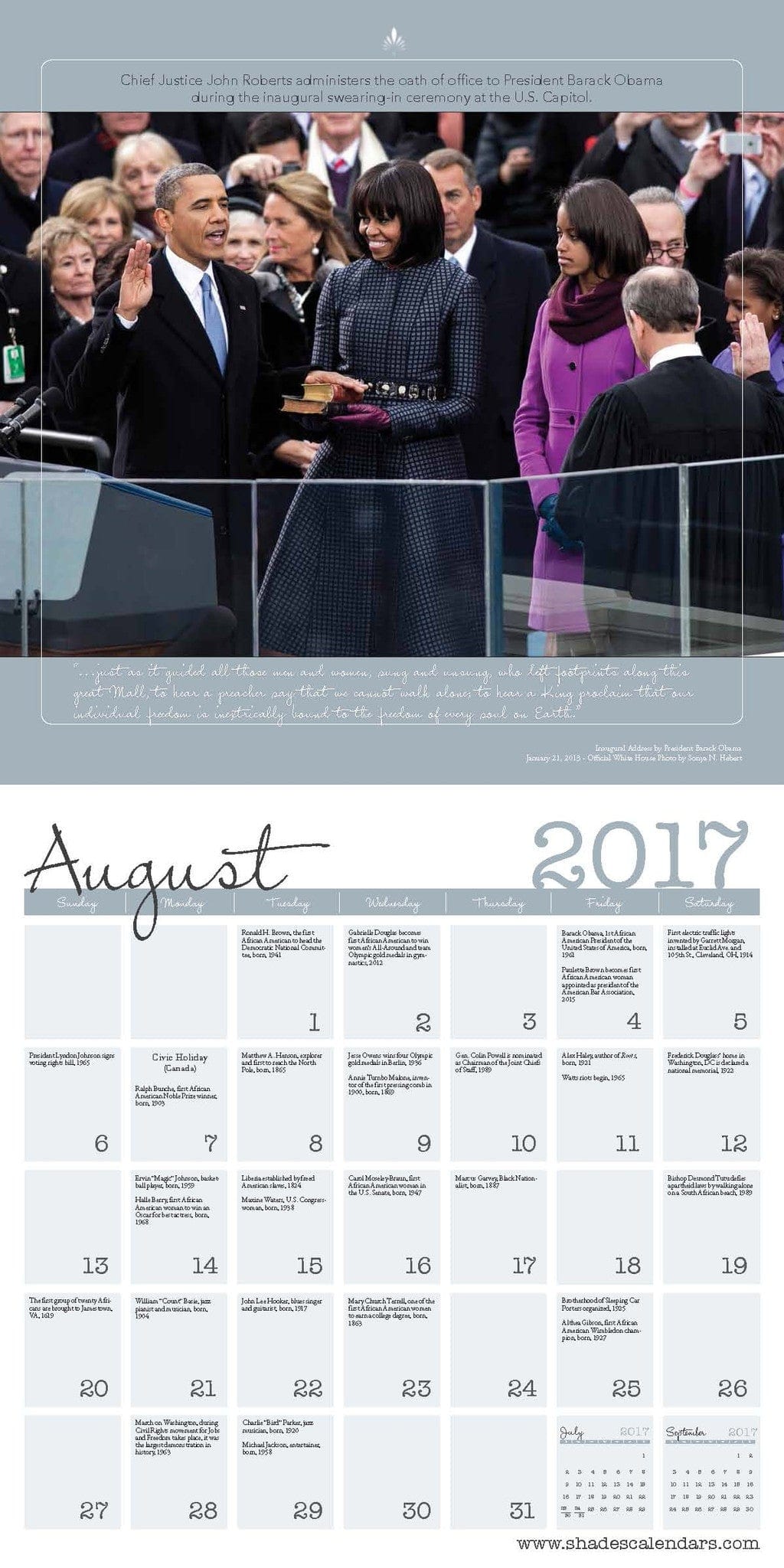 The Obama Years: 2017 African American Wall Calendar (Interior)