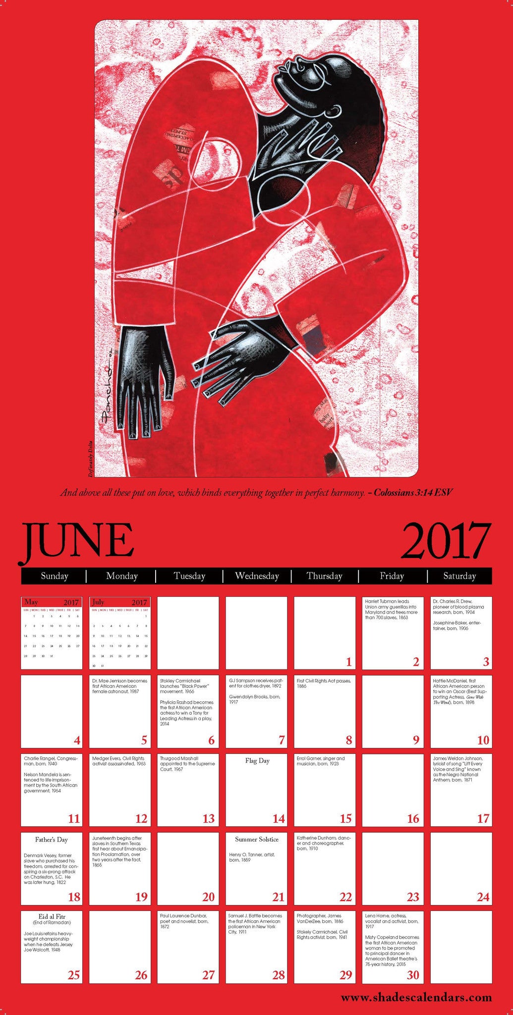 Color My Soul: The Art of Larry "Poncho" Brown (2017 African American Calendar)
