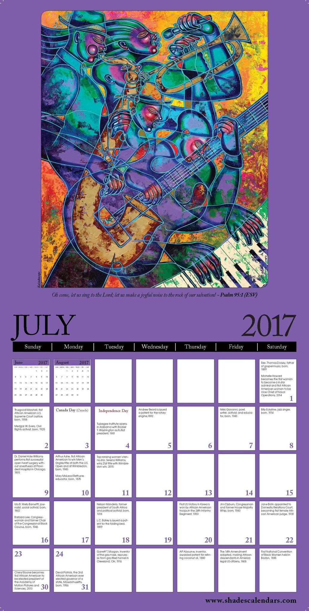 Color My Soul: The Art of Larry "Poncho" Brown (2017 African American Calendar)