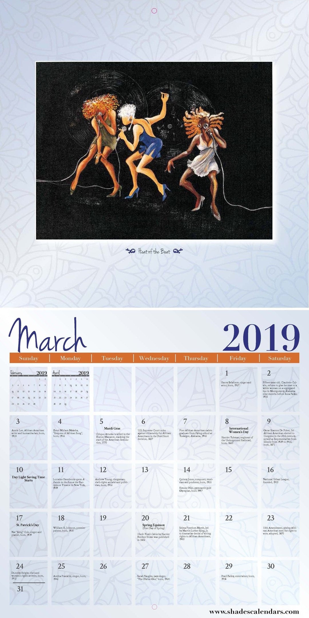 The Art of Annie Lee: 2019 African American Wall Calendar (Interior)