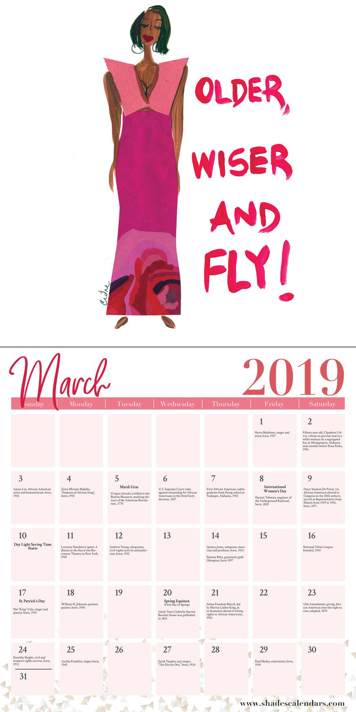 Well Dressed and Well Blessed: 2019 African American Calendar by Cidne Wallace (Interior)