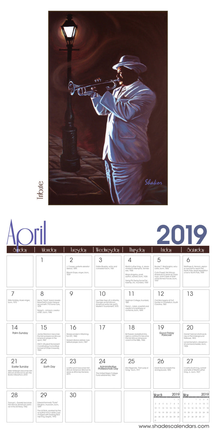 Rhythm and Hue: The Art of Shakor: 2019 African American Wall Calendar (Interior)