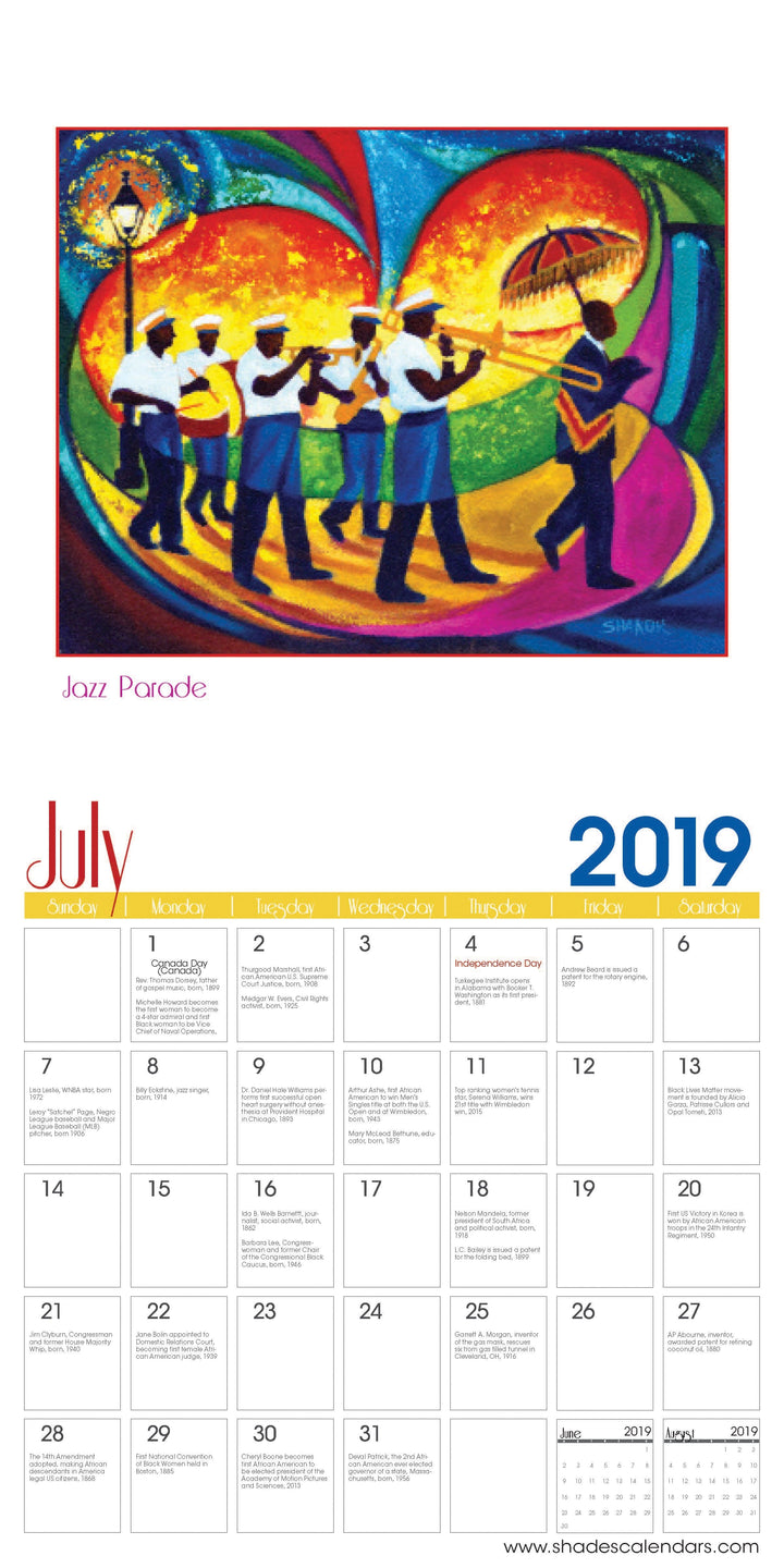 Rhythm and Hue: The Art of Shakor: 2019 African American Wall Calendar (Interior)