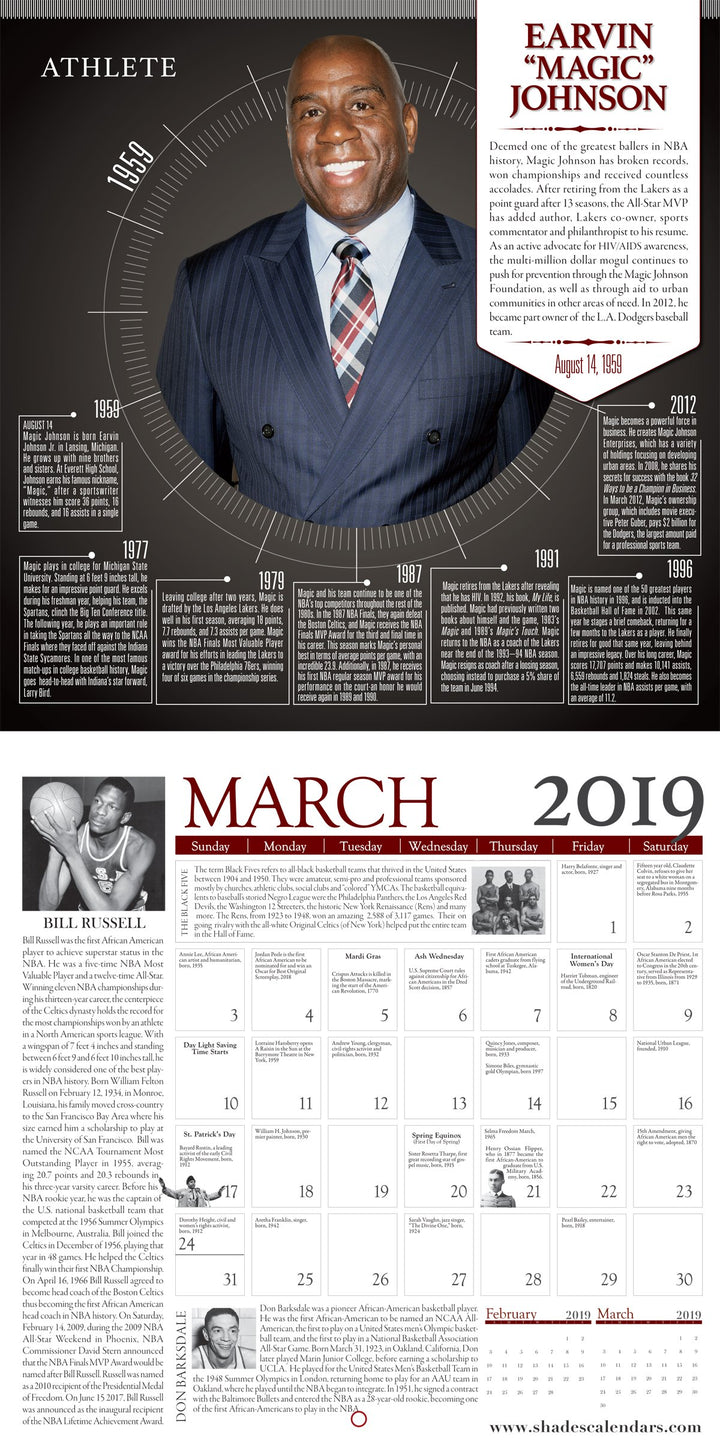 Icons of Change II: 2019 Black History Calendar (Interior)