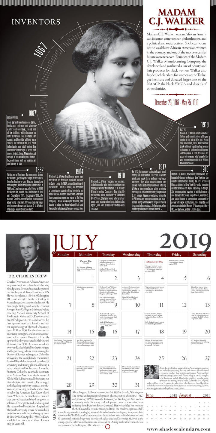 Icons of Change II: 2019 Black History Calendar (Interior)