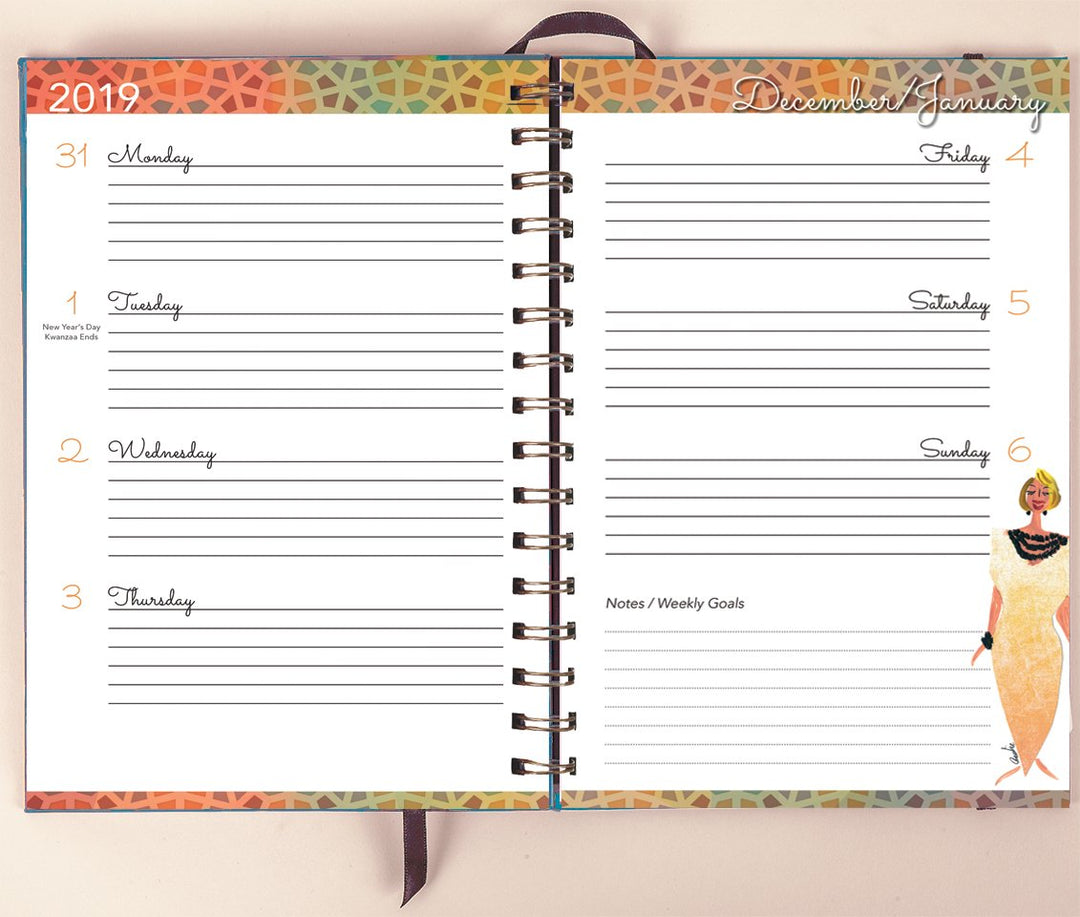 Grateful, Gracious and Gorgeous 2019 African American Inspirational Weekly Planner by Cidne Wallace (Interior)