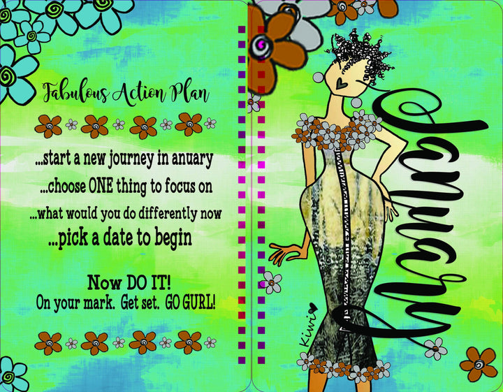 Flower PowHer: 2019 African American Inspirational Weekly Planner by Kiwi McDowell (Interior)