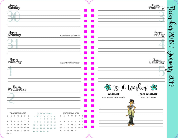 Flower PowHer: 2019 African American Inspirational Weekly Planner by Kiwi McDowell (Interior)