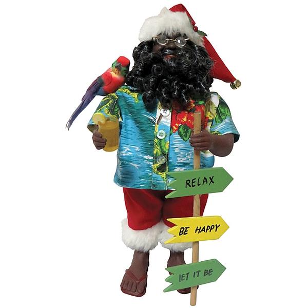 Relax, Be Happy Santa: African American Santa Claus Figurine