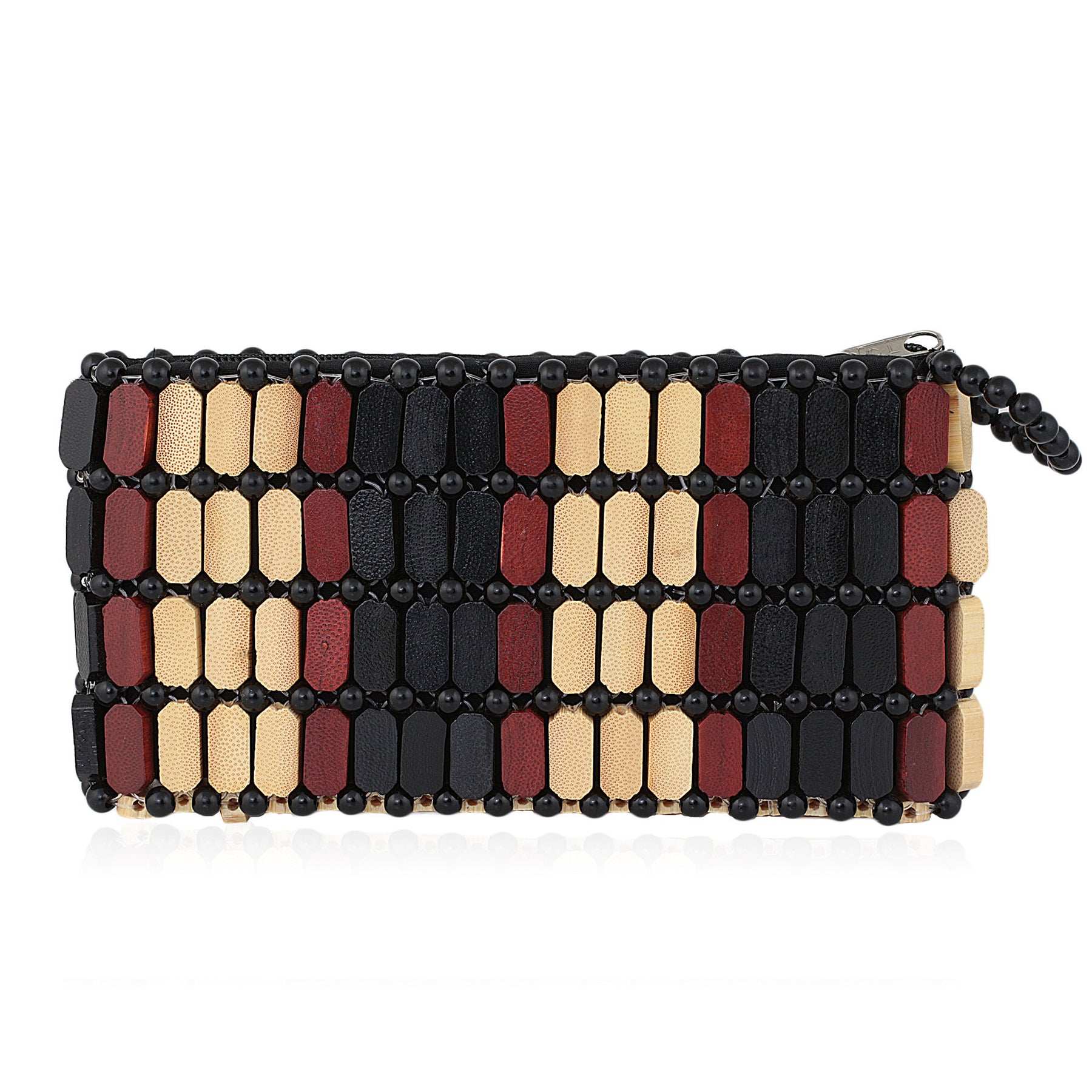 1 of 3: Akina: Authentic African Wood Slice and Bead Wallet (Hand Made in Kenya)