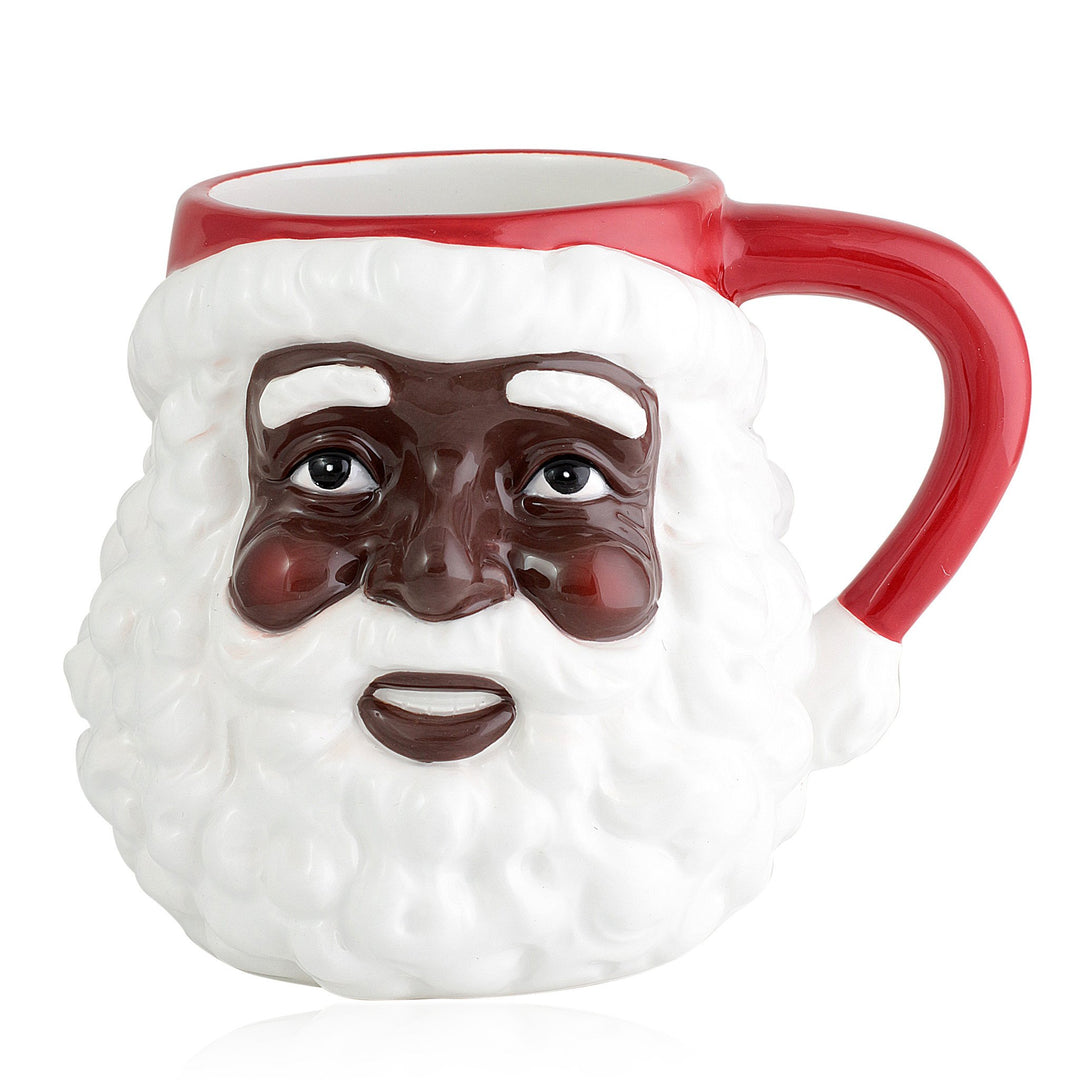 African American Santa Claus Mug by UniverSoul Gifts (Front)