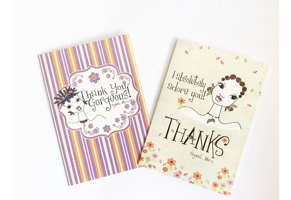 Kiwi McDowell Set: African American Thank You Cards by Shades of Color