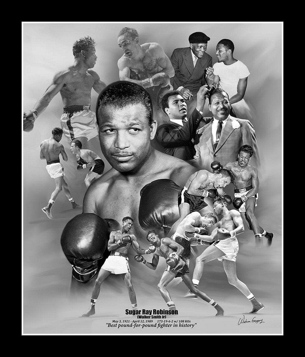 Joe "The Brown Bomber" Louis by Wishum Gregory (Black Frame)