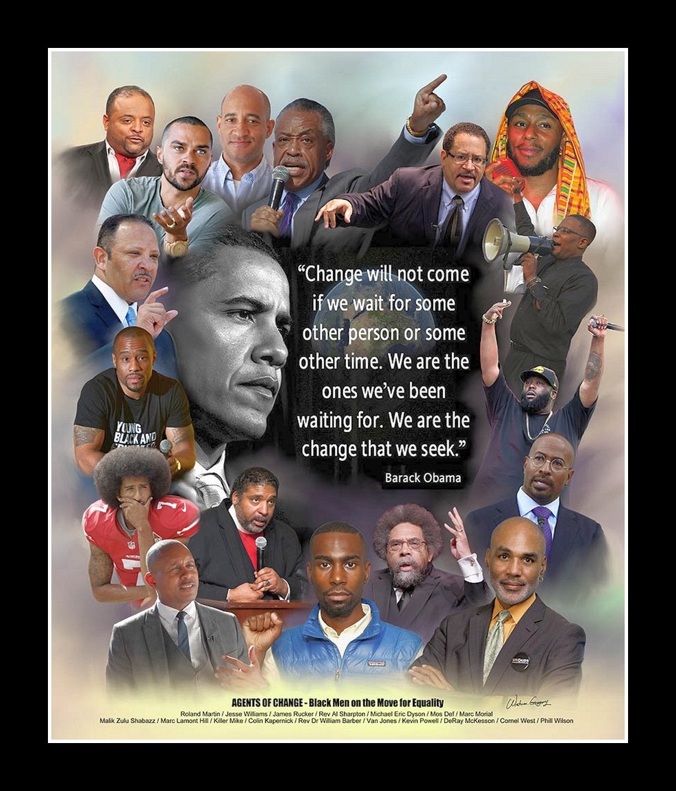 Agents of Change: Black Men on the Move for Equality by Wishum Gregory (Black Frame)