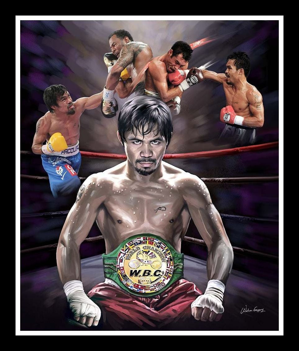 Manny Pacquiao by Wishum Gregory (Black Frame)