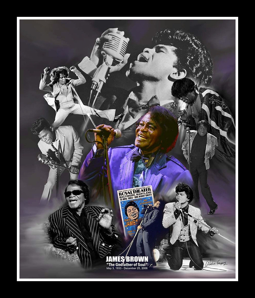 James Brown: The Godfather of Soul by Wishum Gregory (Black Frame)