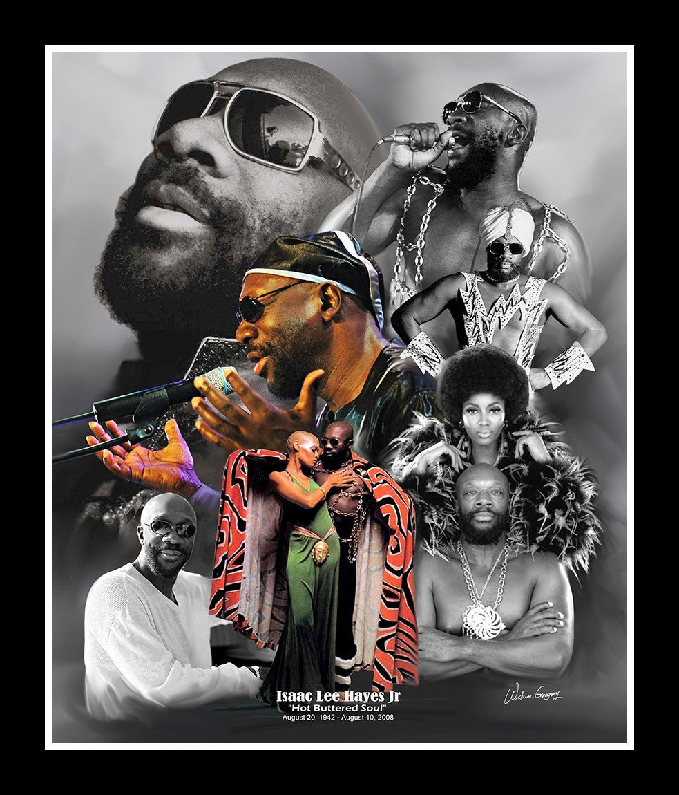 Isaac Hayes: Hot Buttered Soul by Wishum Gregory (Black Frame)