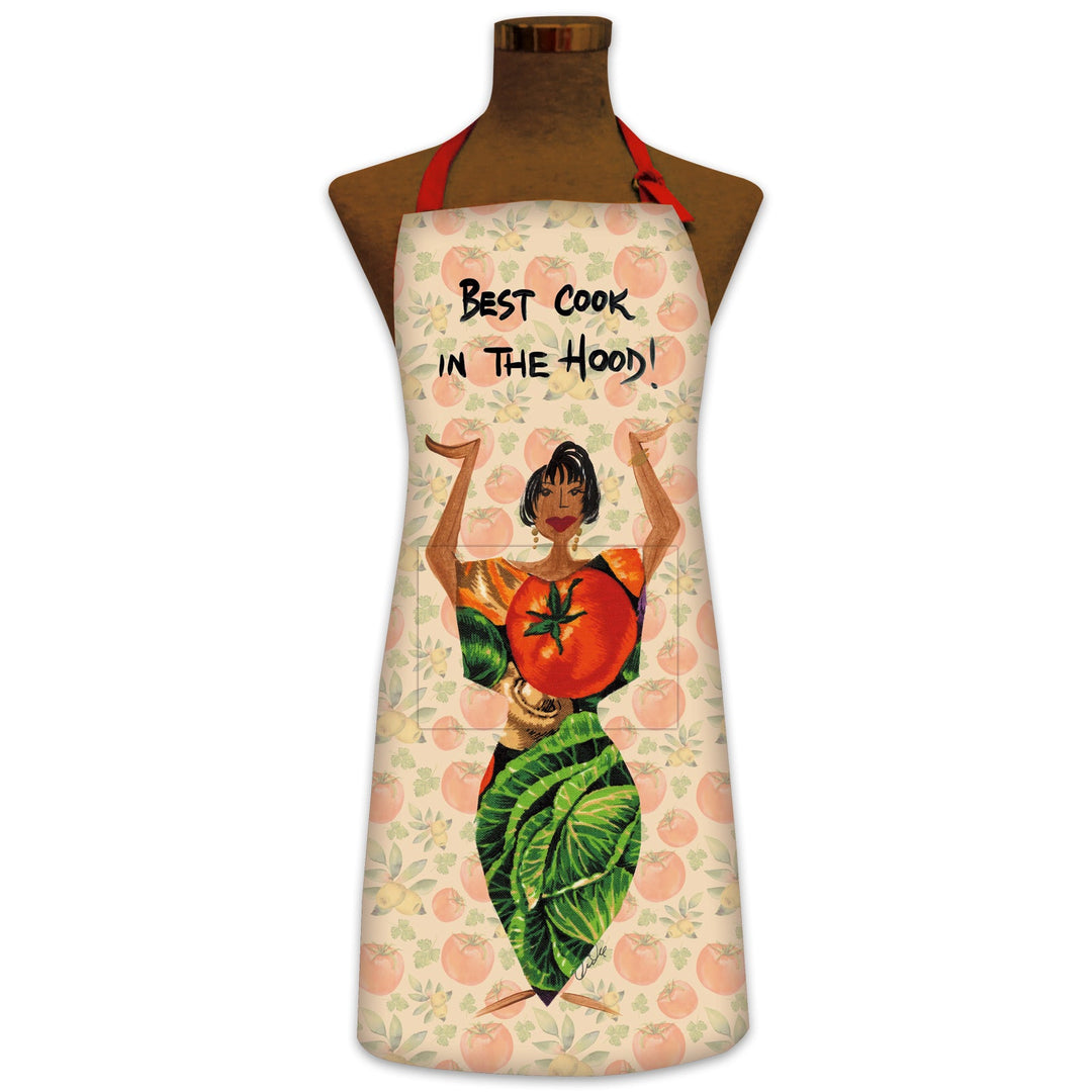 The Best Cook in The Hood Apron-Aprons-Cidne Wallace-72x37 inches-100% Cotton-The Black Art Depot