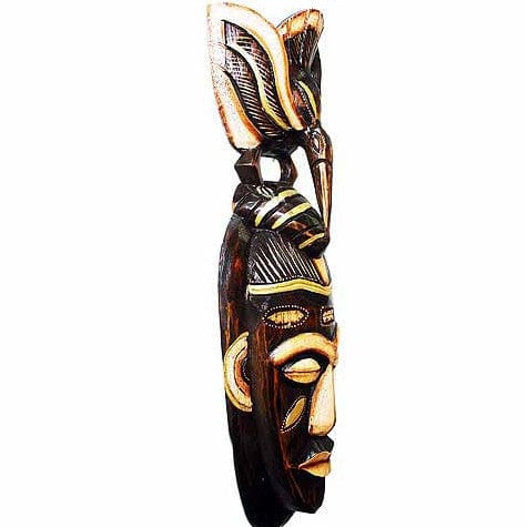 Bird Mask-Indonesian Decor-Stoneage Global Arts-20 inches-Wood-The Black Art Depot