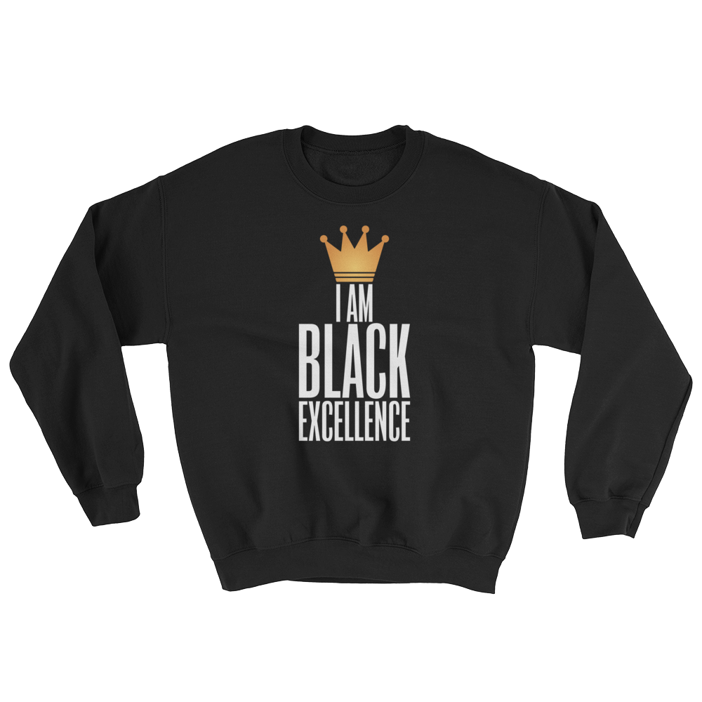 I Am Black Excellence Men's Athletic Sweatshirt by RBG Forever (Black)