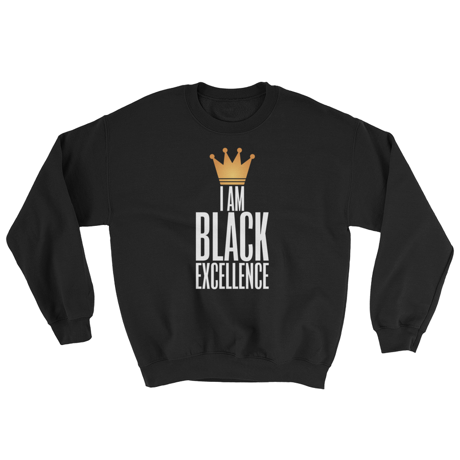 I Am Black Excellence Men's Athletic Sweatshirt by RBG Forever (Black)