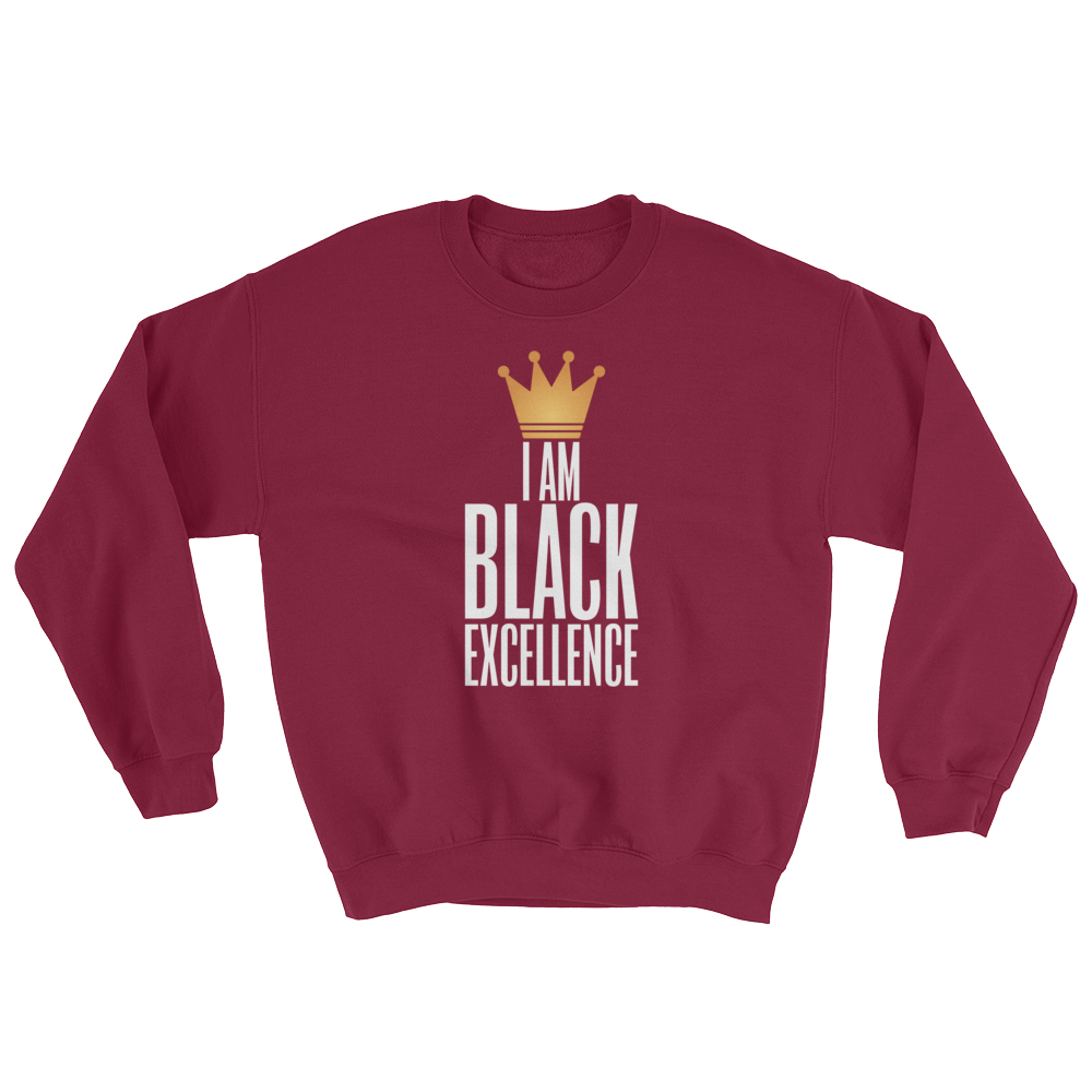 I Am Black Excellence Men's Athletic Sweatshirt by RBG Forever (Maroon)