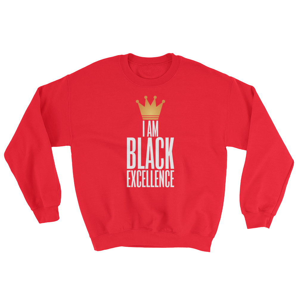 I Am Black Excellence Men's Athletic Sweatshirt by RBG Forever (Red)