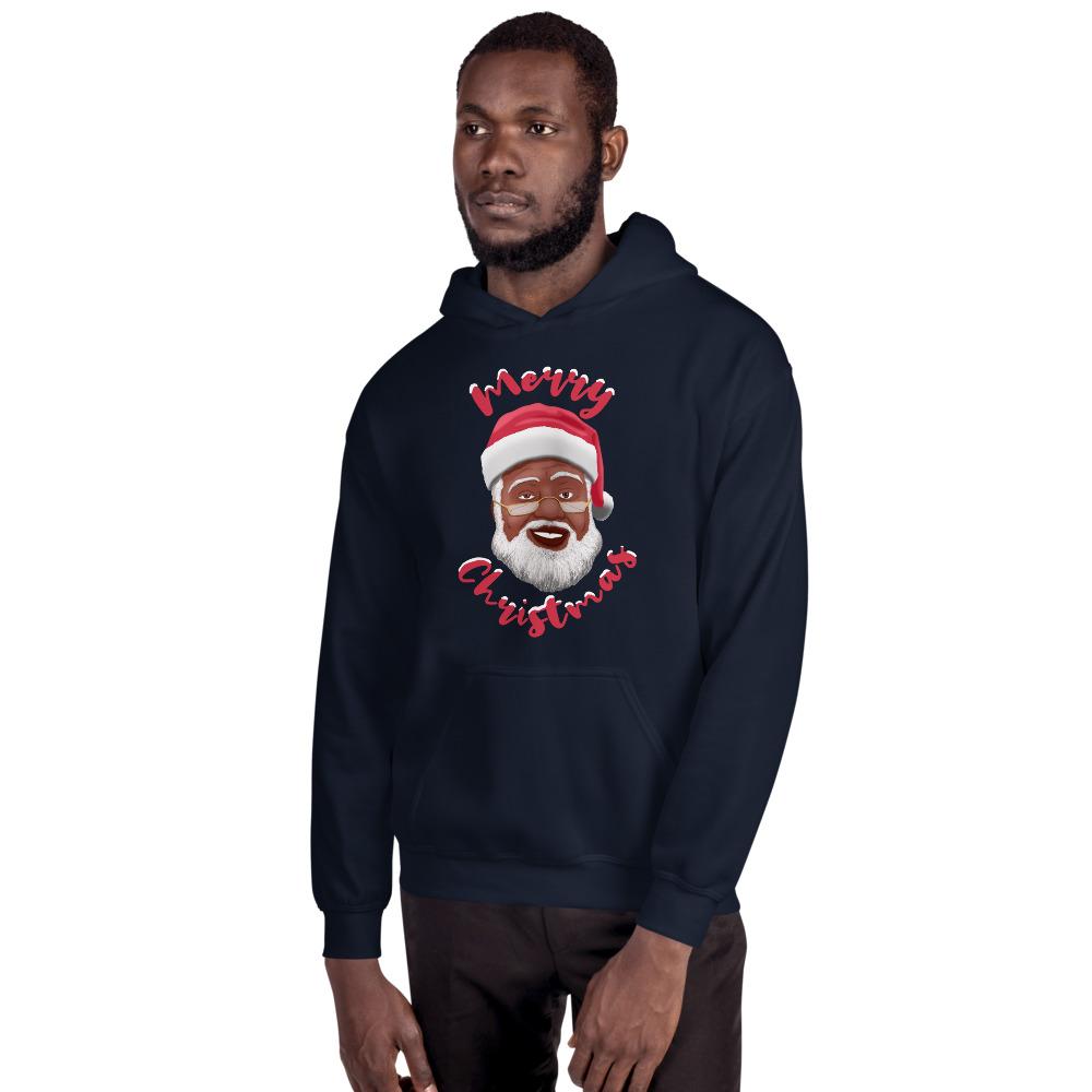 African American Santa Claus Hooded Unisex Sweatshirt The Black