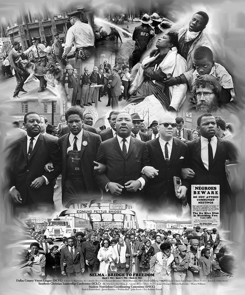 Selma: Bridge to Freedom-Art-Wishum Gregory-24x20 inches-Unframed-The Black Art Depot