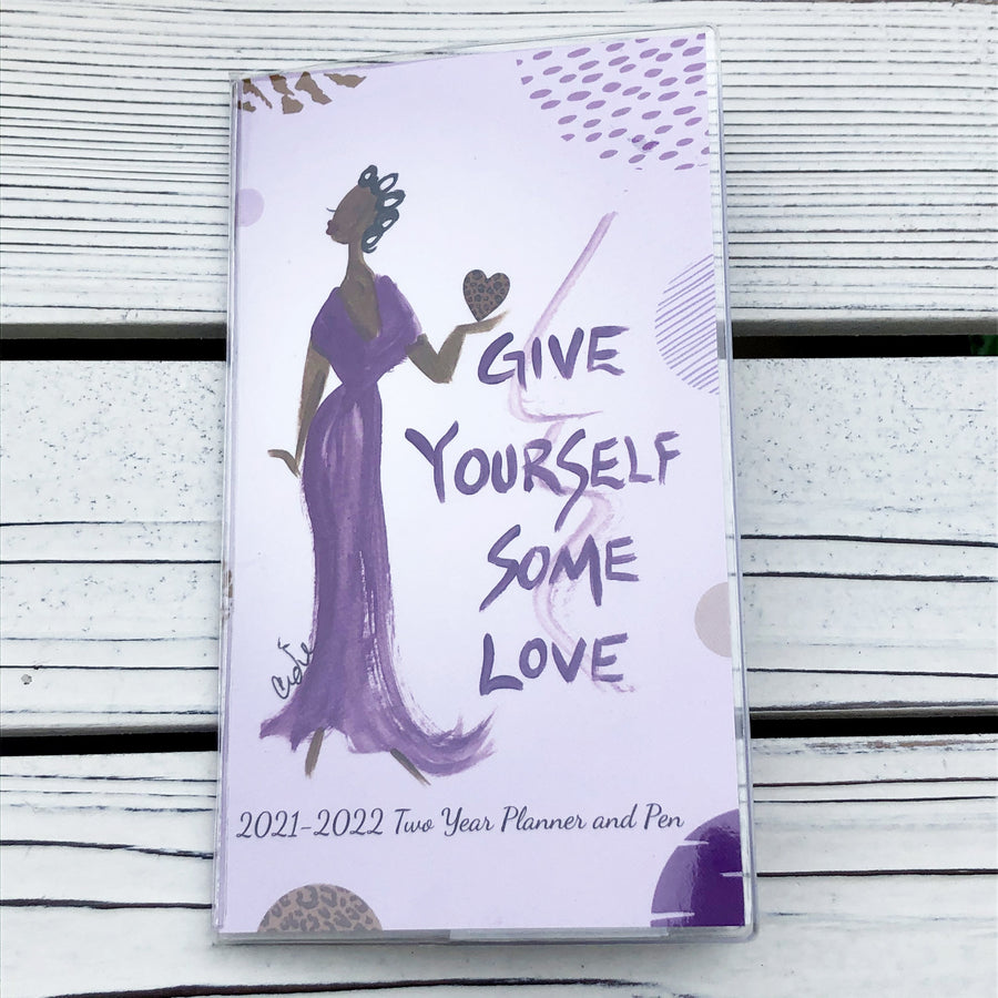 Give Yourself Some Love-Checkbook Planner-Cidne Wallace-6.5x3.5 inches-2021-2022-The Black Art Depot