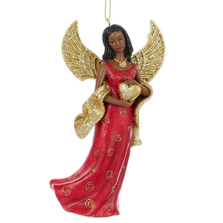 Angel with Heart: African American Christmas Ornament