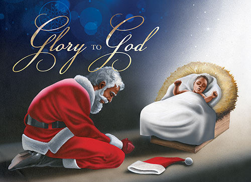 Glory to God (Manger): African American Christmas Card
