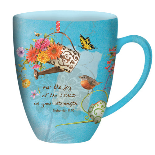 The Lord is Your Strength Ceramic Coffee Mug by Sandy Clough