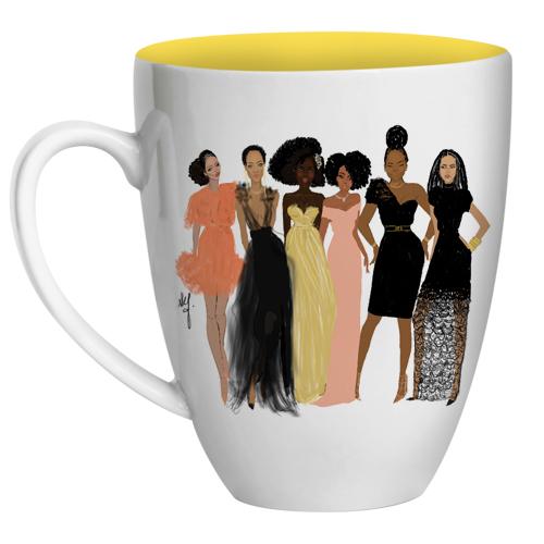 Sister Friends: African American Coffee Mug by Nicholle Kobi (Front)