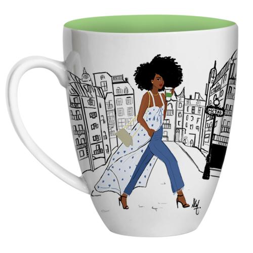 Keepin' it Moving: African American Coffee Mug by Nicholle Kobi (Front)