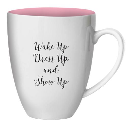 Wake Up, Dress Up & Show Up: African American Coffee Mug by Nicholle Kobi (Back)