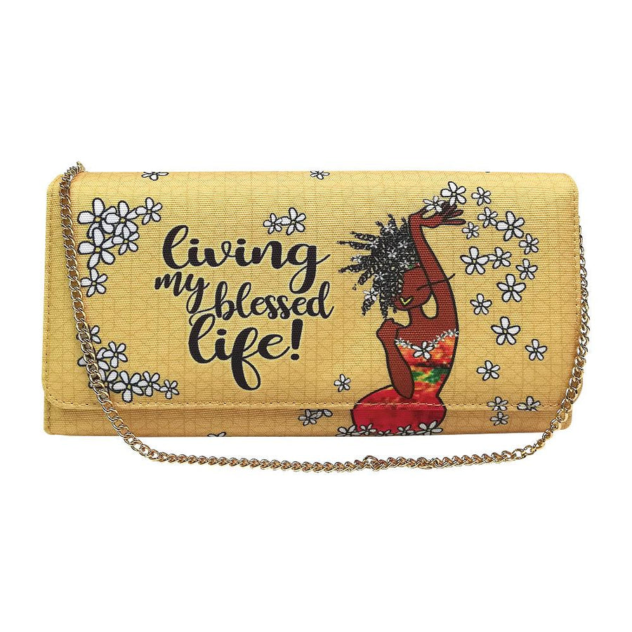 My Blessed Life by Kiwi McDowell: African American Canvas Clutch Bag