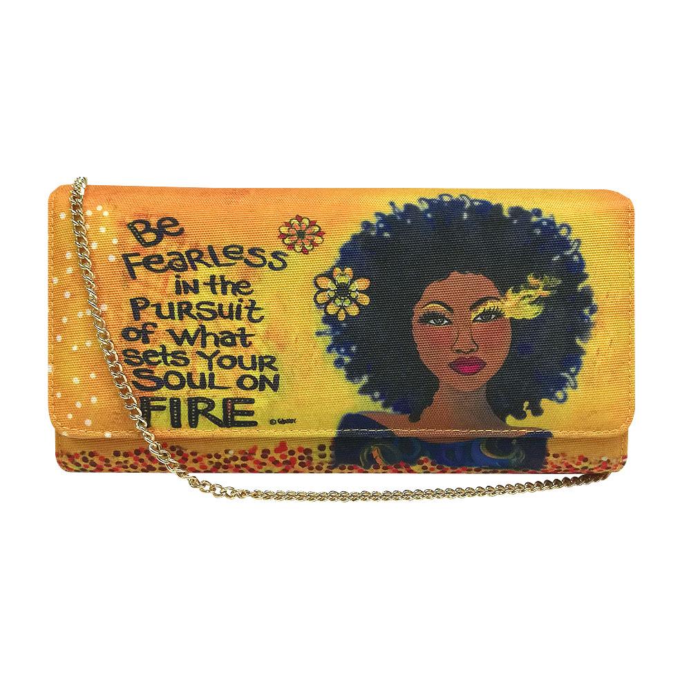 Soul on Fire by Sylvia "GBaby" Cohen: African American Canvas Clutch Bag