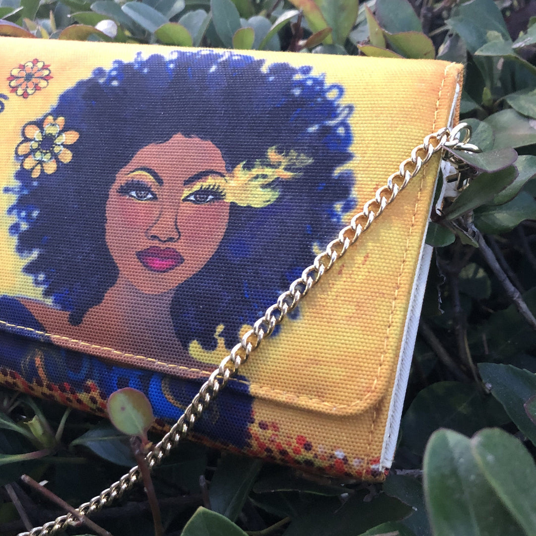 Soul on Fire by Sylvia "GBaby" Cohen: African American Canvas Clutch Bag